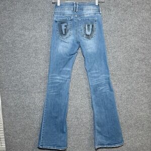 Garage Low Rise Jeans Flare Distressed F U Pocket Detail Size 3